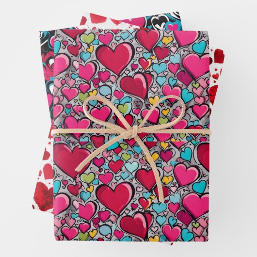 Valentine's Hearts x 3 Blätter (Beispiel)