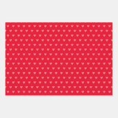 Valentines Herz auf Rot und auf Weiß mit Weiß Geschenkpapier Set (Vorderseite)