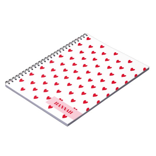 Valentines Herz Retro Themed Notizblock (Linke Seite)