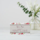 Valentines - Herzen, Rosen und Monogramm der Visitenkarte (Stehend Vorderseite)