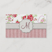 Valentines - Herzen, Rosen und Monogramm der Visitenkarte (Rückseite)