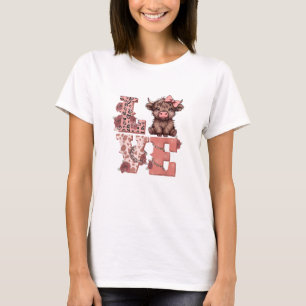 Valentines Highland Cow Liebe Shirt Cow Lover Girl