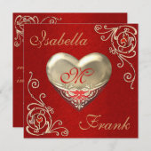 Valentines Hochzeitseinladung mit herrlichem Herz Einladung (Vorne/Hinten)