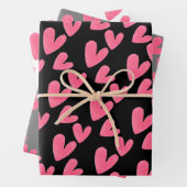 Valentines hören handgemalte Wasserfarbenmuster Geschenkpapier Set (Beispiel)