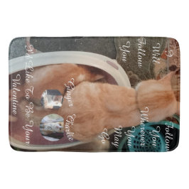 Valentine's Humor Cats Photo Text Badematte