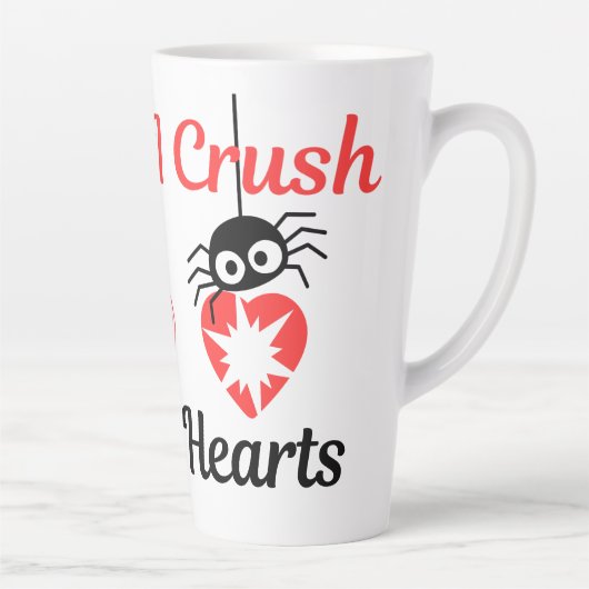 Valentine's I Crush Hearts niedliche Spinne | Milchtasse (Rechts)
