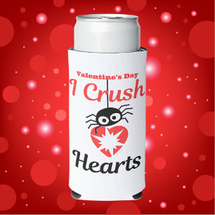 Valentine's I Crush Hearts niedliche Spinne   Selters Dosenkühler