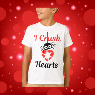Valentine's I Crush Hearts niedliche Spinne   T-Shirt