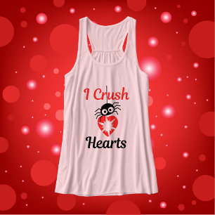 Valentine's I Crush Hearts niedliche Spinne   Tank Top