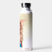 Valentines Imitats Glitzer Girl Tan Wavy Hair Trinkflasche (Links)