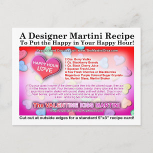 Valentine's Kiss Martini Rezept Postkarte