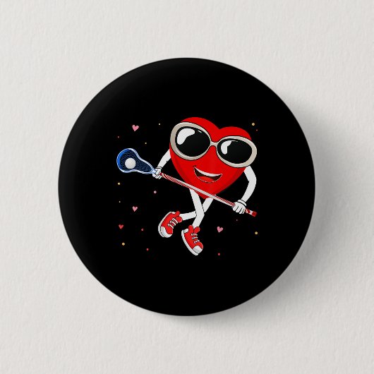 Valentines Lacrosse Valentines Shirt Button (Vorderseite)