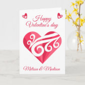 Valentines Lesbian Pink Heart Karte (Gelbe Blume)