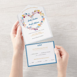 Valentines Liebe Blume Bloom Wedding All In One Einladung