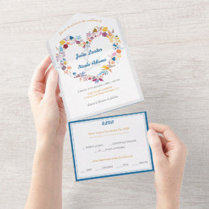 Valentines Liebe Blume Bloom Wedding All In One Einladung