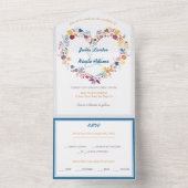 Valentines Liebe Blume Bloom Wedding All In One Einladung (Innen Boden)