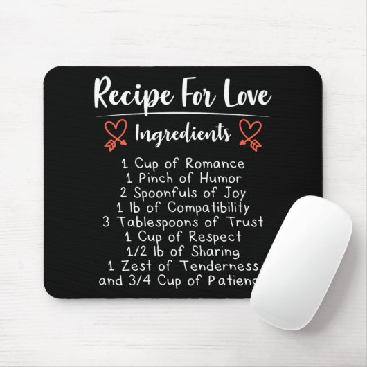 Valentines Liebe Gedicht Rezept für Liebe Romantis Mousepad (Mit Mouse)