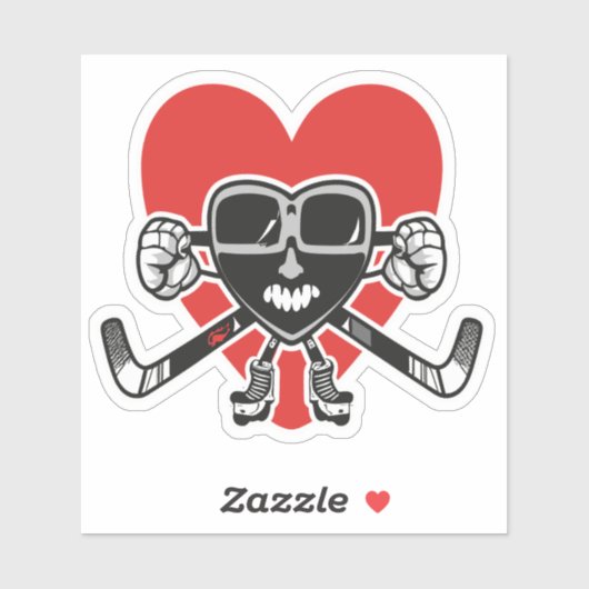 Valentines Liebe Herz zeigt Hockeykompetenz Liebe Aufkleber (Blatt)