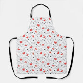Valentines love bird red heart pattern schürze (Vorderseite)