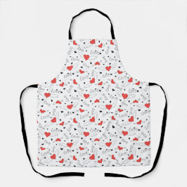 Valentines love bird red heart pattern schürze