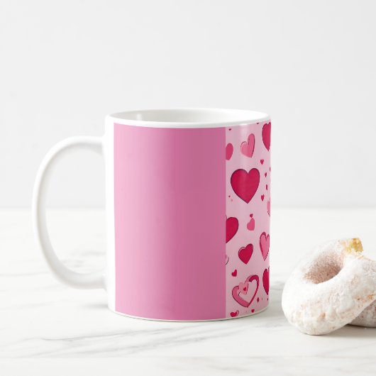 Valentines Lovers Mug : Liebe in jeder Seite Kaffeetasse (Mit Donut)