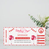 Valentine's Massage Ticket Gift Coupon Voucher, Einladung (Stehend Vorderseite)