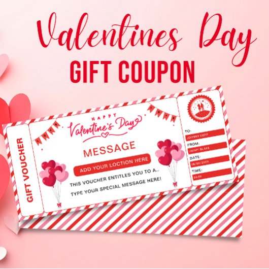 Valentine's Massage Ticket Gift Coupon Voucher, Einladung