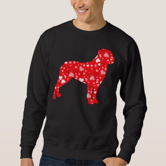 Valentines Matching Couple Liebe Hearts Rottweiler Sweatshirt (Vorderseite)