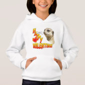 Valentines Meerkat Girls Pullover Hoodie (Vorderseite)