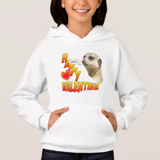 Valentines Meerkat Girls Pullover Hoodie (Vorderseite)