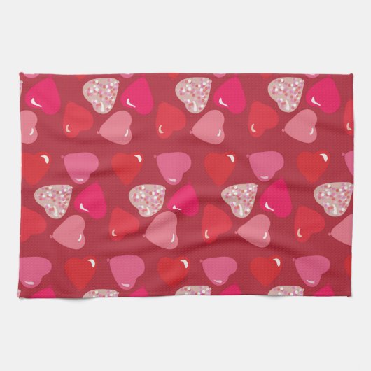 Valentines Mini Herd Balloons Rotes Rosa Handtuch (Horizontal)