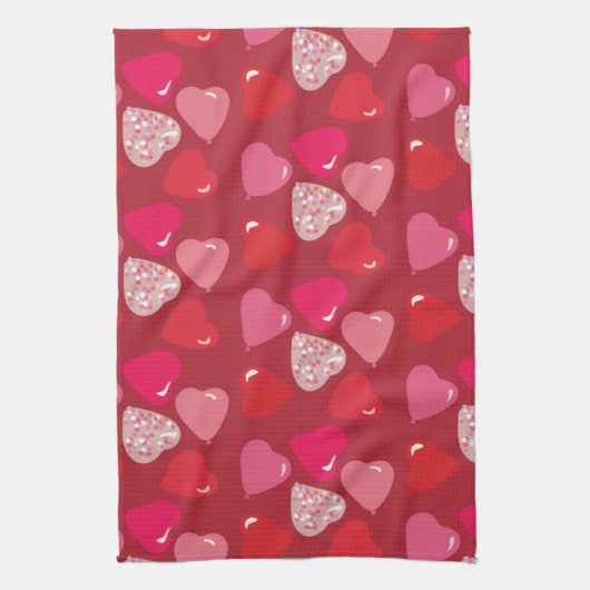Valentines Mini Herd Balloons Rotes Rosa Handtuch (Vertikal)