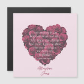 Valentines Moderne Rose des Herzens Romantischer Z Magnetkarte (Vorne/Hinten)