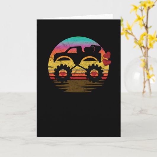 Valentines Monster Truck Karte (Gelbe Blume)