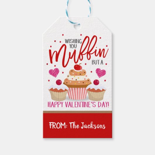 Valentines Muffin Gift Tag Geschenkanhänger (Vorderseite)