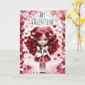 Valentines Niedlich Doll Valentines Karte (Gelbe Blume)