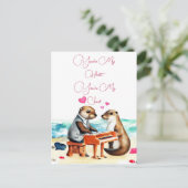 Valentines Otter Grußkarte Postkarte (Stehend Vorderseite)