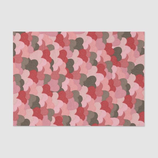 Valentines Paper Hearts Camouflage Style Seidenpapier (Vorderseite)