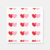 Valentines Party Napkins mit rosa und rotem Herzen Serviette (Vorderseite)