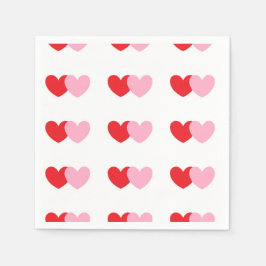 Valentines Party Napkins mit rosa und rotem Herzen Serviette