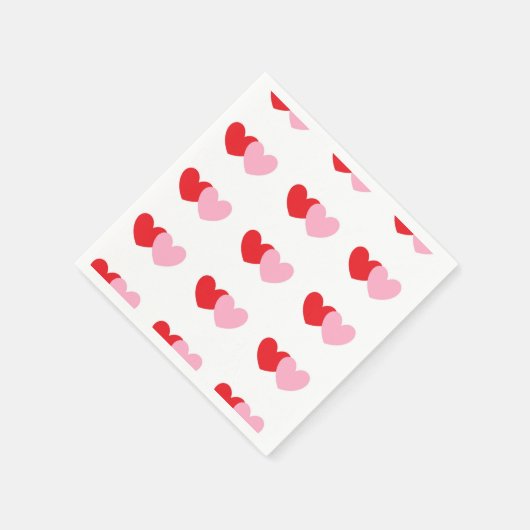 Valentines Party Napkins mit rosa und rotem Herzen Serviette (Ecke)