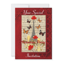 Valentines Party Paris und Schmetterlinge