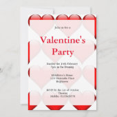 Valentines Party Red Heart Forever Love Einladung (Vorderseite)
