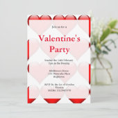 Valentines Party Red Heart Forever Love Einladung (Stehend Vorderseite)