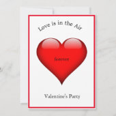 Valentines Party Red Heart Forever Love Einladung (Rückseite)