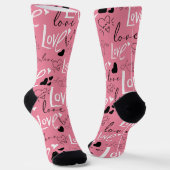 Valentines pattern Love typography hearts Socken (Gewinkelt)