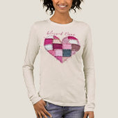 Valentine's Personalized Patchwork Heart Tri-Blend Shirt (Vorderseite)
