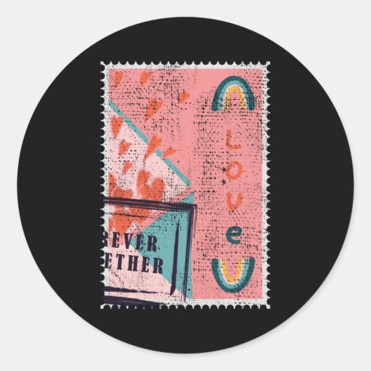 Valentines Philatelist Forever Love Postleitende B Runder Aufkleber (Vorderseite)