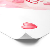 Valentines Pink Bow Hearts Baby Dusche Willkommen Poster (Ecke)