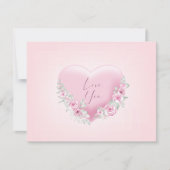 Valentines Pink Heart Einladung (Vorderseite)